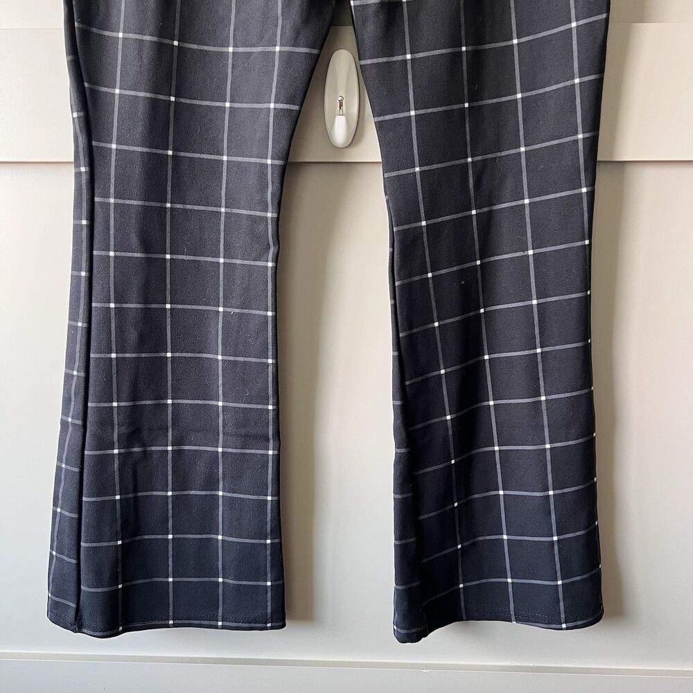 Lark + Grey Checkered Bootcut Pants Women Large Pull On Career Office Workwear - Picture 8 of 12
